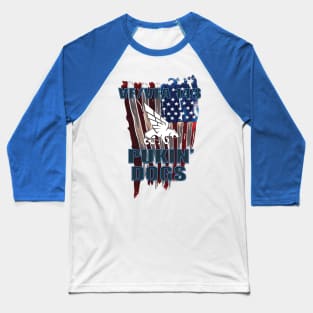 143 Dog Distressed Flag Baseball T-Shirt